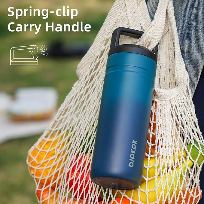 BJPKPK Insulated Water Bottle with 2 Lids,20 oz Double Wall Stainless Steel Vacuum Tumbler Travel Coffee Mug,Wide Mouth Thermal Cup,Dark Green