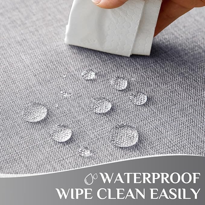 Softalker Large Outdoor Tablecloth Rectangular 104 x 60 Inch Gray Linen Textured Table cloth Stain and Wrinkle Resistant Table Cover for Spring,Easter,Summer,Party,Garden,Coffee Vintage Decor Tabletop