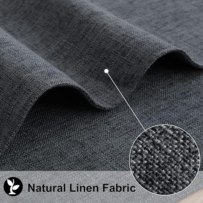 homing Cotton Linen Placemats Set of 4, Cloth Washable Farmhouse Dining Table Mats for Indoors & Outdoors, Easy to Clean, Charcoal, 13 x 19 Inch