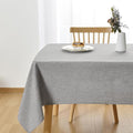 JIUZHEN Rectangle Table Cloth Faux Linen Farmhouse Tablecloth Wrinkle and Stain Resistant Decorative Fabric Table Cover for Kitchen, Dining Room, Parties and Camping, Light Grey, 54 x 108 Inch