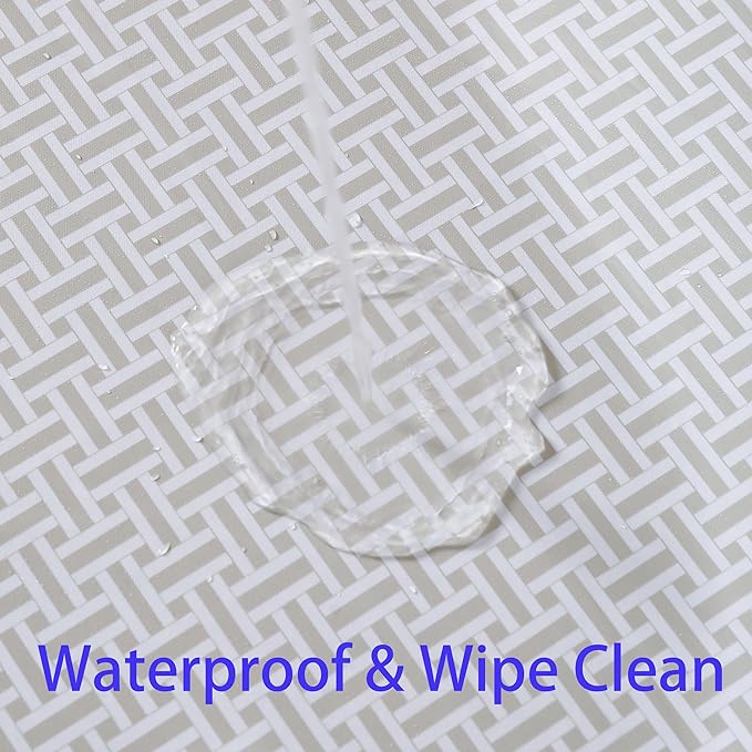 Walrus Round Vinyl Fitted Tablecloth with Flannel Backing Elastic Edge Design Table Cover Waterproof Oil-Proof PVC Table Cloth Stain-Resistant Best for 37"-44" Round