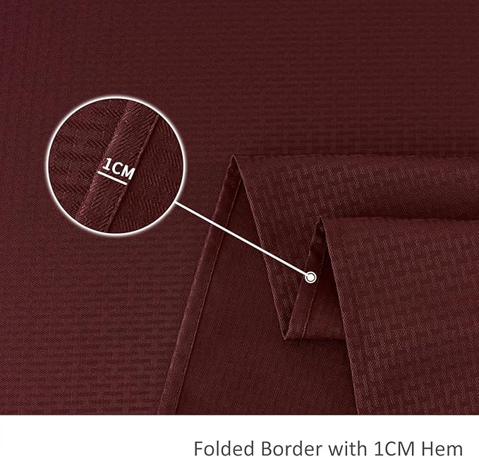 maxmill Square Jacquard Tablecloth Waterproof Spillproof Wrinkle Resistant Soft Weaved Design Table Cloth for Dinner and Party Washable Fabric Cover, Indoor and Outdoor Use, 60 x 60 Inch, Burgundy