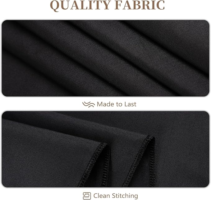 12 Pack Round Tablecloth 90 Inch Cloth Black Tablecloth for Round Tables, Washable Polyester Table Cloth Stain and Wrinkle Resistant Decorative Table Cover for Wedding Party Dining Banquet