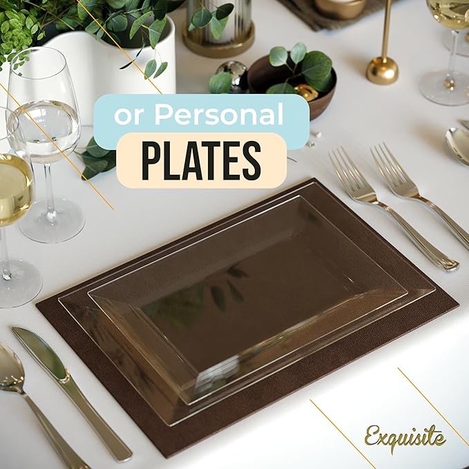 Exquisite Plastic Serving Trays For Party - 40 Pcs 11.5 Inch Clear Serving Platters, Plastic Trays For Food, Clear Tray, Food Tray Disposable Platters For Parties, Catering & Buffet