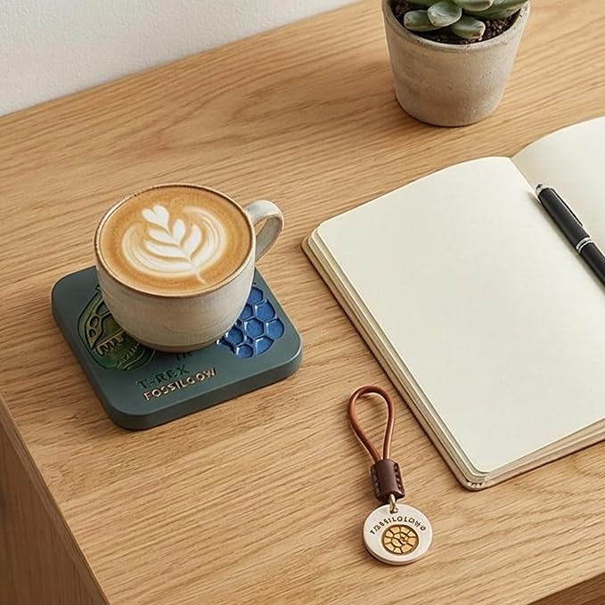 Handmade Concrete Square Coaster Gift Set – Minimalist Resin-Inlay Drink Coasters, Modern Stone Home Décor, Artisanal Gift for Coffee Table, Desk & Home Aesthetics