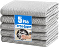 JOYMOOP Multipurpose Non-Scratch Wire Dishwashing Rag for Wet and Dry, Reusable Cleaning Cloths, Scrubbing Pads for Dishes, Glass, Stainless Steel - 5 Pack