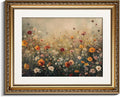 InSimSea Gold Picture Framed Wall Art, Living Room Nature Landscape Flower Wildflower Canvas Print Wall Decor, Vintage Landscape Home Farmhouse Decor, Antique Paintings with Frame 13x16inch