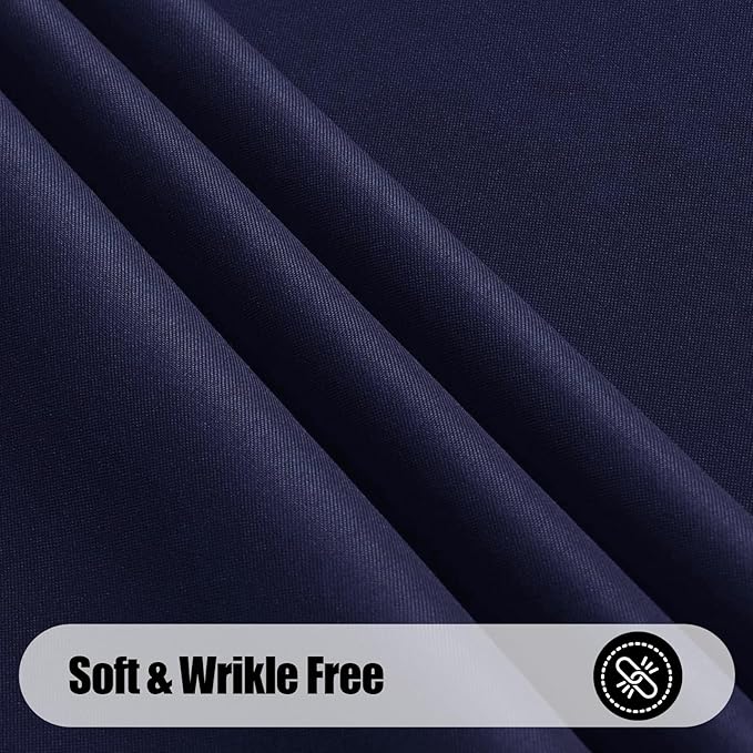 Smiry 4 Pack Rectangle Table Cloth, Waterproof Anti-Scratch Polyester Tablecloth, Decorative Washable Fabric Table Cover for Dining, Buffet, Parties and Outdoor, 60x84, Navy