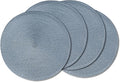 AHHFSMEI Round Braided Placemats 15 Inch Round Table Mats for Dining Tables Natural Woven Heat Resistant Place mats Set of 4 (Light Blue,4)