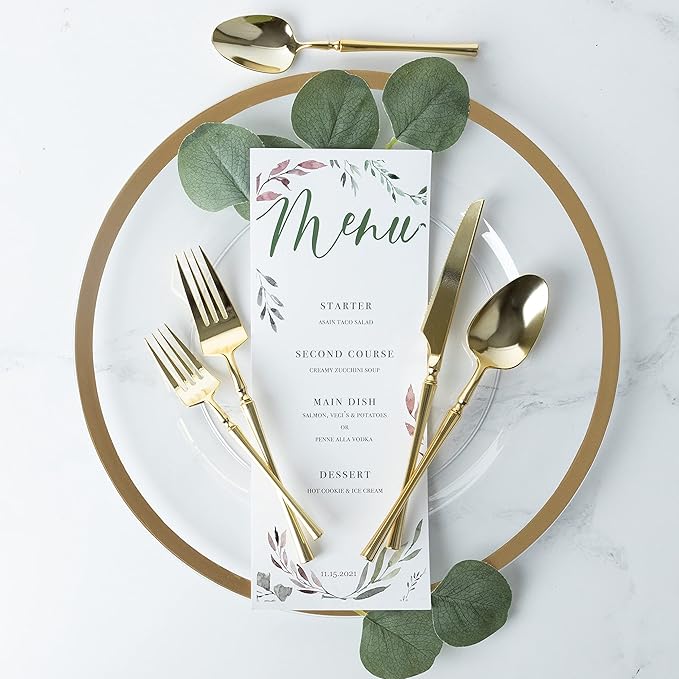 PlasticPro 20 Count Gold Plastic Salad Forks Premium Quality Heavy Duty Disposable Elegant Silverware Salad Forks for Party