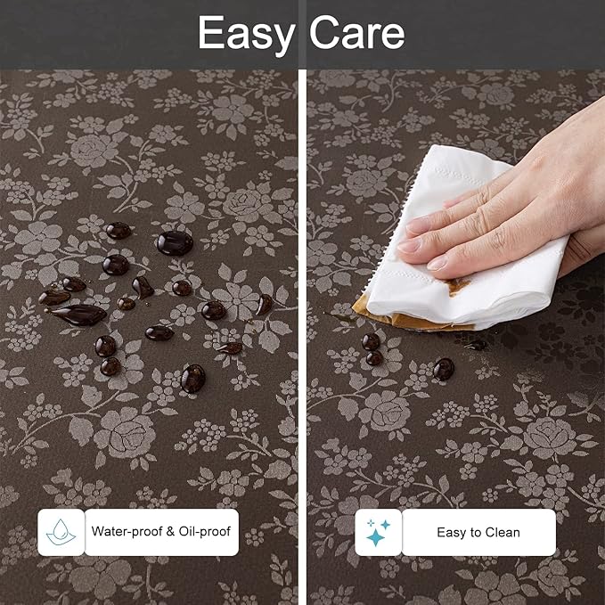 Smiry Square Table Cloth, Waterproof Heavy Duty Vinyl Tablecloths, Wipeable Washable Table Cover for Kitchen and Dining Room (Coffee, 54" X 54")