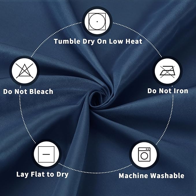 PureFit 6 Pack Round Navy Blue Table Cloths 120 Inch for Round Tables, Stain and Wrinkle Resistant Table Linens for Home Use, Wedding, Party, Banquet and Camping