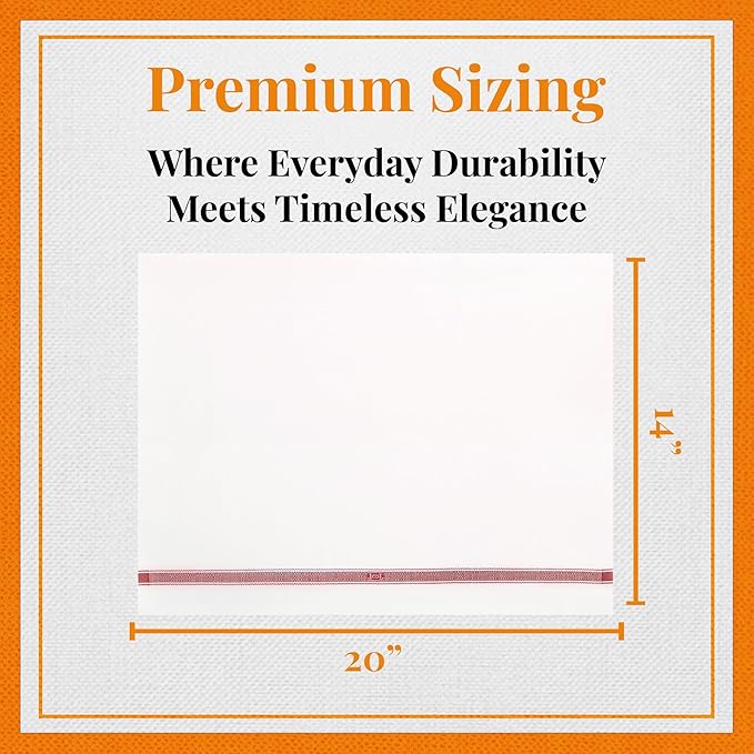 Premium Cloth Striped Placemats Set of 4 – 100% Soft Durable Jacquard Woven Cotton Table Placemats with Stain-Release Fabric – Machine Washable for Dining Table – Oregano Green, 20"x14"