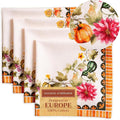 Maison d' Hermine Cloth Napkins Set of 4 100% Cotton for Thanksgiving Christmas Decorations Everyday Reusable Square Fall Napkins Cloth Washable Dinner Party (Pumpkin Garden - Cloudy Cream, 20"x20")