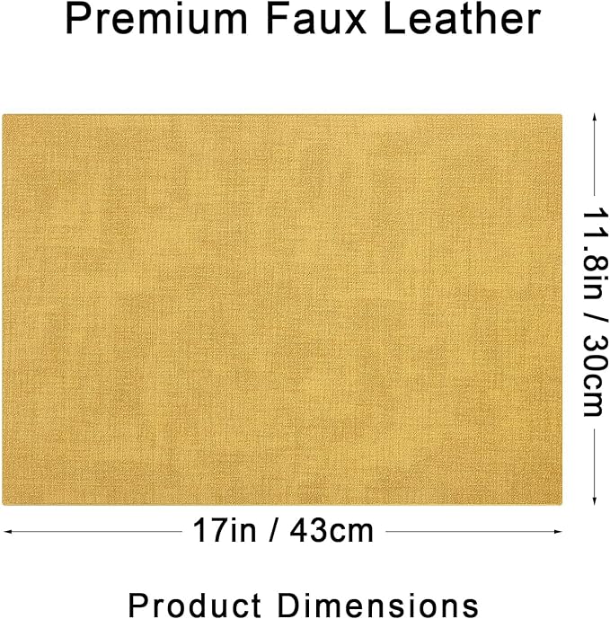 homing Faux Leather Heat Resistant Placemats 8 Packs, Waterproof Wipeable Dining PU Place Mats for Indoor & Outdoor, Easy to Clean, Yellow