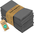 Ruvanti Cloth Napkin Set of 12, 18x18 Inch Soft & Absorbent Cotton Enrich Dinner Napkins for Hotel, Wedding Parties, Napkin-Everyday -Charcoal Grey