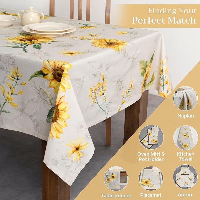 Maison d' Hermine Table Cloth Rectangle Table 100% Cotton 60 x 108 Inches Tablecloth Reusable Decorative for Dining Room Farmhouse Home Valentines Day Decorations Spring Summer - Candice
