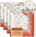 Maison d' Hermine Cloth Napkins Set of 4 100% Cotton for Thanksgiving Christmas Decorations Everyday Reusable Square Fall Napkins Cloth Washable Dinner Party (Bagatelle, 20"x20")