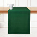 D'Moksha Homes Linen Forest Green Table Runner 72 Inches Long - 100% Pure Linen 14 x 72 Inch Table Runner for Dining, St Patricks Day, Easter - Machine Washable