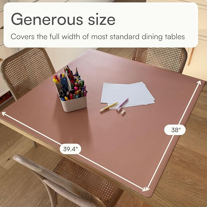 Table Craft Mat to Protect Dining Table, 38"x39.4" Craft Mess mat Great for Childrens Crafts and Play Protect Your Furniture from Spills and Mess Easy to Clean, Heat Resistant (Terracotta, 38" 39.4")