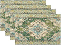 Sage Green Placemats 12x18 Inches Set of 4, Boho Vintage Ethnic Carpet Decorative Rectangle Table Mats for Party, Home Kitchen,Dining Table Decoration
