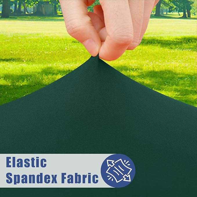 Round Spandex Tablecloth, Elastic Fitted Waterproof Tablecloths for 42"-50" Tables, Stretch Washable Picnic Table Cover for Camping, Dining, Indoor and Outdoor, Hunter Green