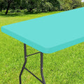 Smiry Rectangle Tablecloth, Elastic Fitted Flannel Backed Vinyl Tablecloths for 6ft Folding Tables, Waterproof Wipeable Table Covers for Indoor, Outdoor, Picnic and Camping (Teal, 36"x72")