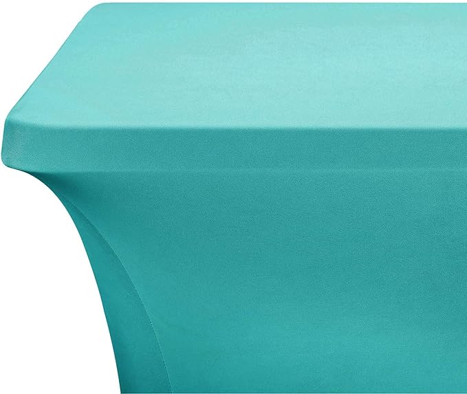 LZY Spandex Fitted Stretch Table Cover for 4ft or 6ft or 8ft Folding Table, Rectangular Cocktail Tablecloth, Perfect for Party or Banquet