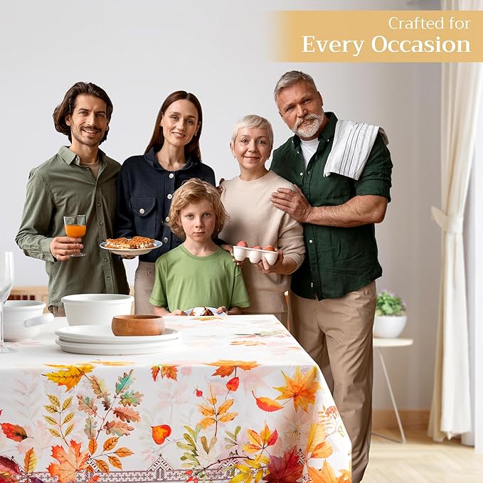 Maison d' Hermine Table Cloth Rectangle Table 100% Cotton 70 x 108 Inches Fall Tablecloth Reusable Everyday Use for Thanksgiving Christmas Decorations Dining Farmhouse Party (Amarante)