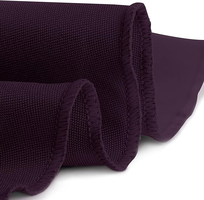 Gee Di Moda Round Tablecloth - 90 Inch Eggplant Round Table Cloth for 30 to 60 Inch Round Tables - Heavy Duty Washable Fabric - for Buffet Table, Holiday Party, Dinner, Wedding & Baby Shower