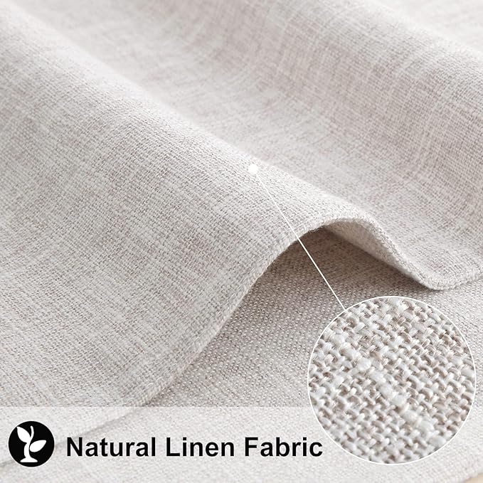 homing Cotton Linen Placemats Set of 8, Cloth Washable Farmhouse Dining Table Mats for Indoors & Outdoors, Easy to Clean, Neutral Beige, 13 x 19 Inch