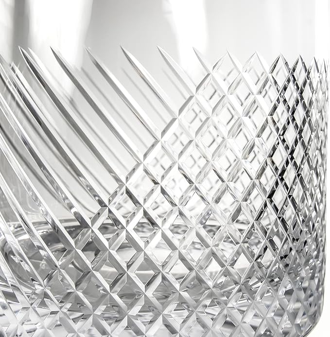 Rolf Glass Bourbon Street Ice Bucket | Glass Champagne Ice Bucket | Lead-Free and Diamond-Wheel Engraved | Designed and Engraved in the USA