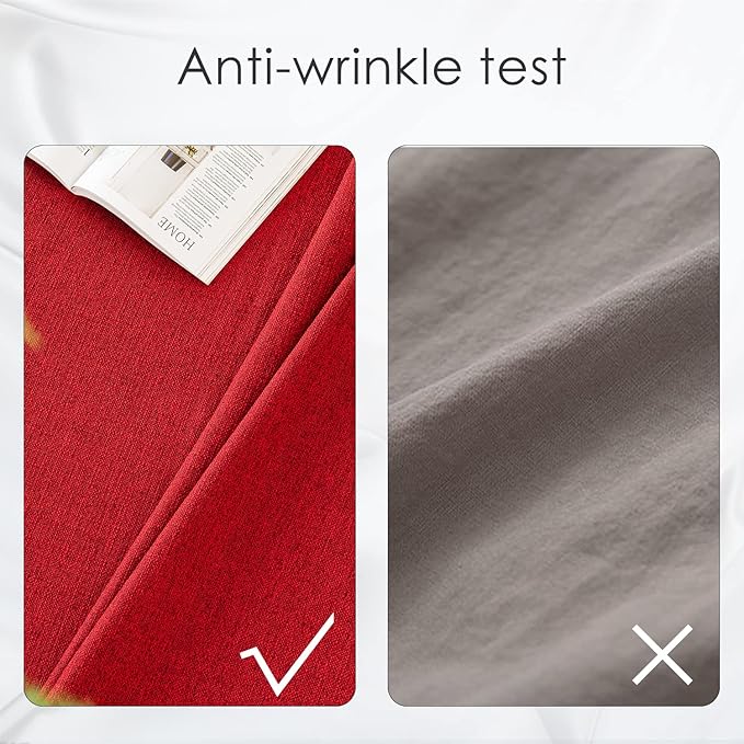 BALCONY & FALCON Rectangle Tablecloth Washable Wrinkle Resistant and Water Proof Table Cloth Decorative Linen Fabric Tablecloths for Dining Parties Kitchen Wedding and Outdoor Use (Red, 57x118)