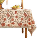 ISAENNE Designer French Rectangular Tablecloth,Linen Orange Floral Pattern Indoor Table Cloth,Wrinkle Resistant Decor Table Cloth for Dining Thanksgiving Kitchen Party,55"*87"-Alvarado D