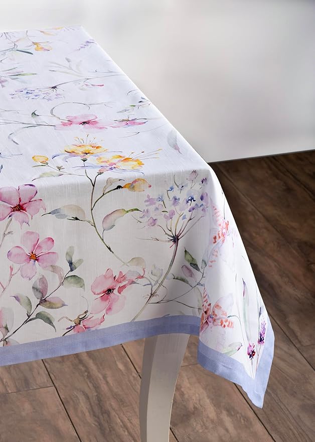 Maison d' Hermine Table Cloth Rectangle Table 100% Cotton 54 x 72 Inches Tablecloth Reusable Decorative for Dining Room Farmhouse Home Valentines Day Decorations Spring Summer - Summer Floral