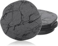 Diatomaceous Earth Coasters Set of 4，Cool Absorbent Quick-Dry Drink Coasters for Desks, Cute Modern Stone Design with Stylish White Aesthetic (4, Marble Grey)