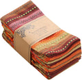 ACCENTHOME 100% Cotton Salsa Stripe Napkin Set of 12 18x18 inch Red/Rust Multicolour Dinner Napkins - Washable Soft Premium Hotel Quality Reusable Perfect Table Linen for Family Dinners Weddings