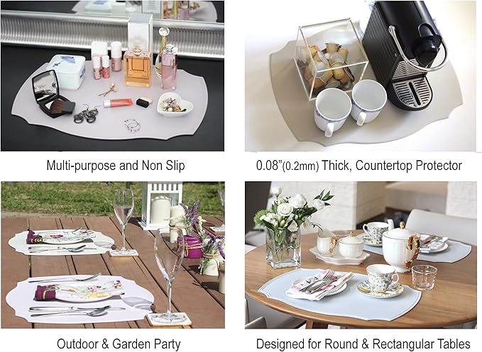 Rommy & Co. Premium Silicone Placemats, Set of 2 (Silver Sage)