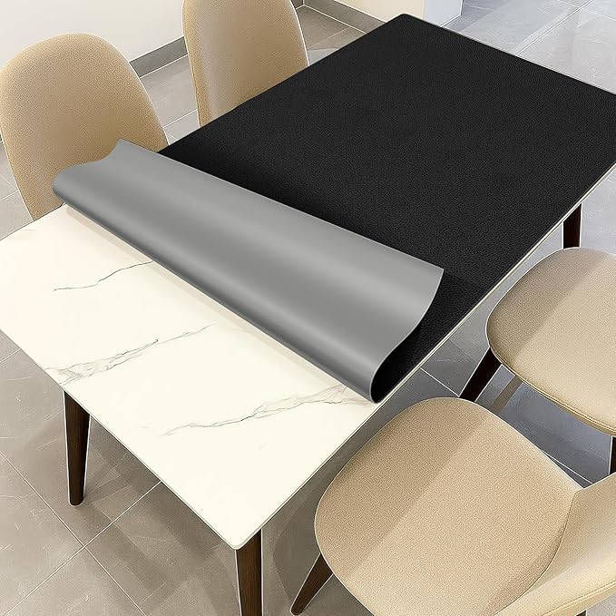 Warmstar Leather Table Cover 17 x54 Inch, 1.8MM Thick PVC Table Protector Waterproof, Desk Cover Protector Non-Slip Table Pad for Kitchen, Dresser, Gaming Desk,Dining Room Table