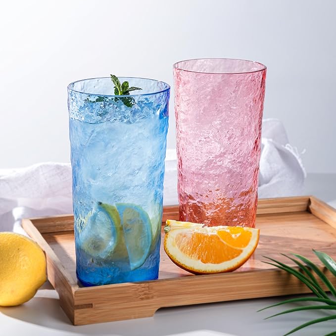 KX-WARE 18-ounce Acrylic Highball Glasses Plastic Tumbler, set of 8 Mixed-Color