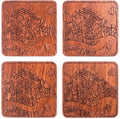 Venice Map Coaster by O3 Design Studio, Set of 4, Sapele Wooden Coaster with city map, Multiple city optional, Handmade