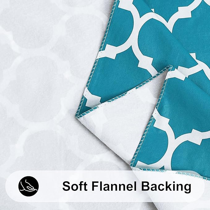 Smiry Square Tablecloth, Waterproof Vinyl Tablecloths with Flannel Backing for Square Tables, Wipeable Spillproof Plastic Tablecloth for Dining, Camping, Indoor and Outdoor (60"x60", Teal)