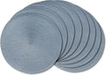 AHHFSMEI Round Braided Placemats 15 Inch Round Table Mats for Dining Tables Natural Woven Heat Resistant Place mats Set of 8 (Light Blue,8)