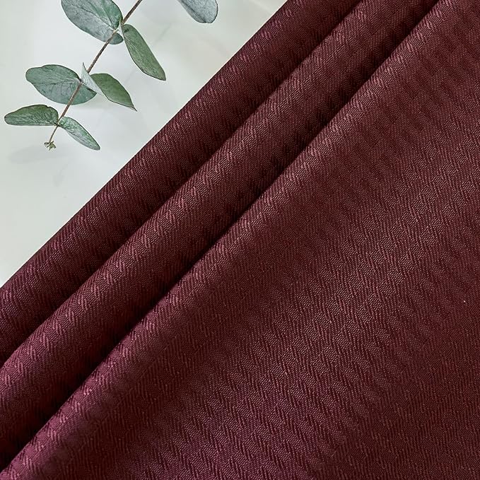 maxmill Rectangle Tablecloth Weaved Pattern Waterproof Spillproof Wrinkle Free Table Cloth, Kitchen Dining Tabletop Decoration, Fabric Table Cover for Holiday Parties, 52 x 70 Inch, Burgundy