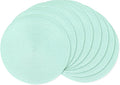 AHHFSMEI Round Braided Placemats 15 Inch Round Table Mats for Dining Tables Natural Woven Heat Resistant Place mats Set of 8 (Mint Green)