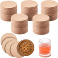 Bulyoou 50 Pack Round Vegetable Tan Leather 2" Tooling Veg Circular Leather Pieces Sheet for Laser Engraving Coasters Tooling Stamping Carving, Thickness 3.2 mm