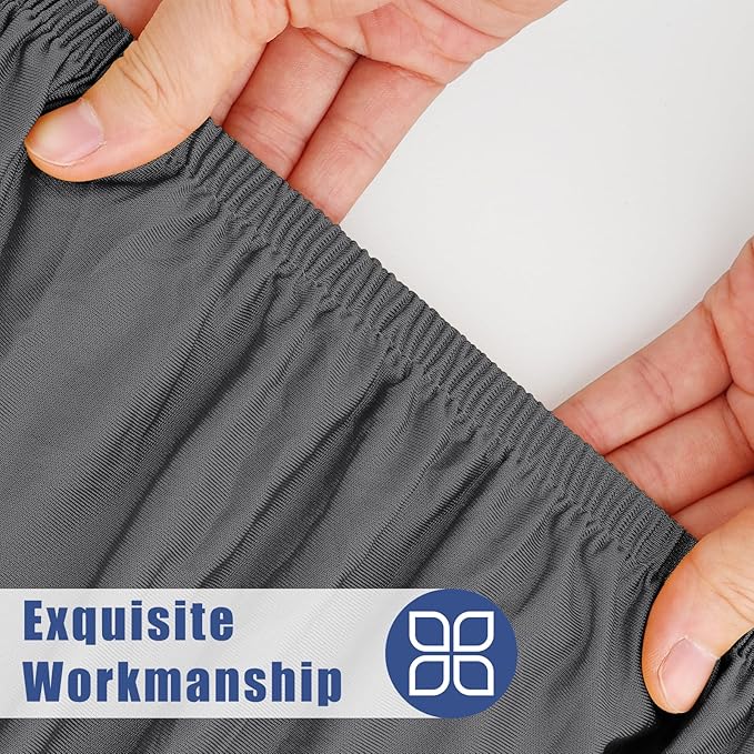 Spandex 4 Foot Rectangle Table Cloth 2 Pack, Elastic Fitted Tablecloths for Picnic, Stretch Washable Patio Table Cover for Outdoor, Camping, Banquet and Parties (Dark Grey, 30"x48")