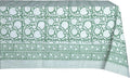 ATOSII Shalimar Green 100% Cotton Rectangle Spring Tablecloth, Handblock Floral Print Linen Table Cloth for Kitchen Dining I Parties, Outdoors, Weddings, Easter Holidays I 72 X 108 Inches I 8 Seater