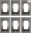 6-Pack Decorator Outlet Cover Plate, Pearls Decorative Switch Plates and Outlet Covers, Antique Silver Metal Wall Plates for Electrical Outlets