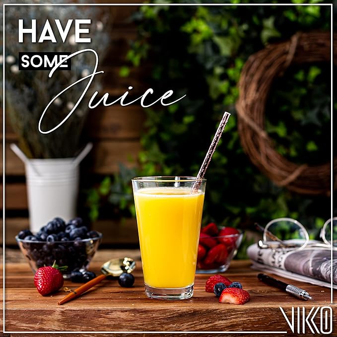Vikko 9.5 Ounce Water Tumblers, All Purpose Drinking Glasses, Thick and Durable Construction, Tapered Design, Dishwasher Safe, Set of 12 Tall Glass Tumblers